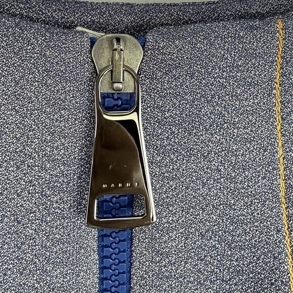 Marni Made in Italy Blue A-Line Skirt Size 36, USA 0 Contrast Stitch Zip Back - Picture 13 of 16